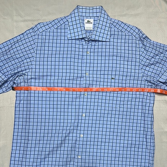 Lacoste Blue Checkered Men's Button Shirt - Picture 9 of 10